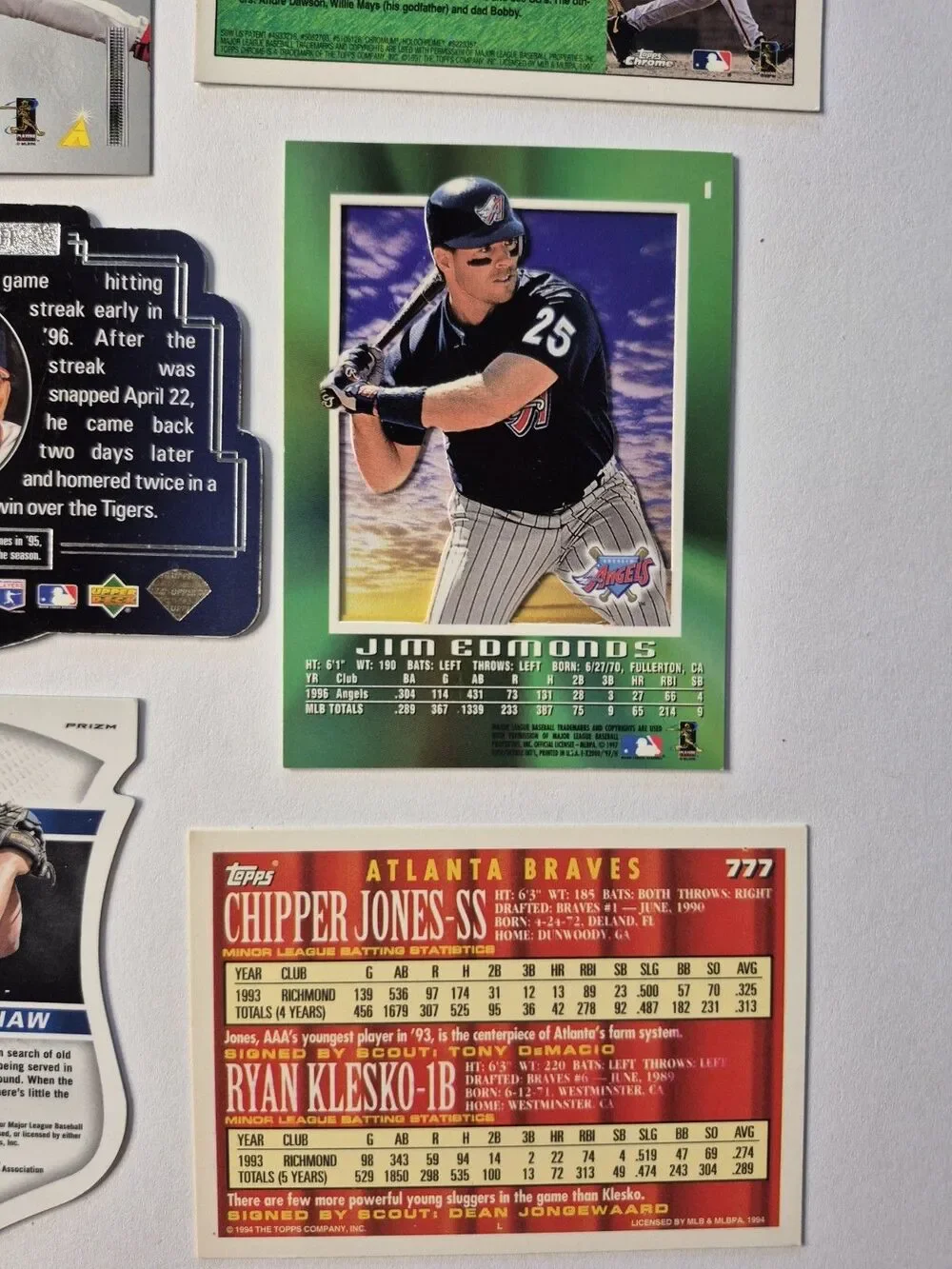 MLB Baseball Card Lot Barry Bonds Topps Chrome Clayton Kershaw Prizm Chipper...